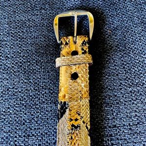 Genuine python skin belt